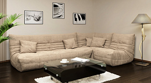 Бежевый диван в интерьере-11, Угловой и мягкий диван ДеФранс